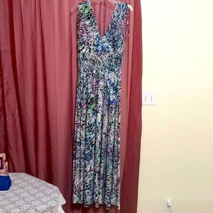 Multicolor Abstract Maxi Dress